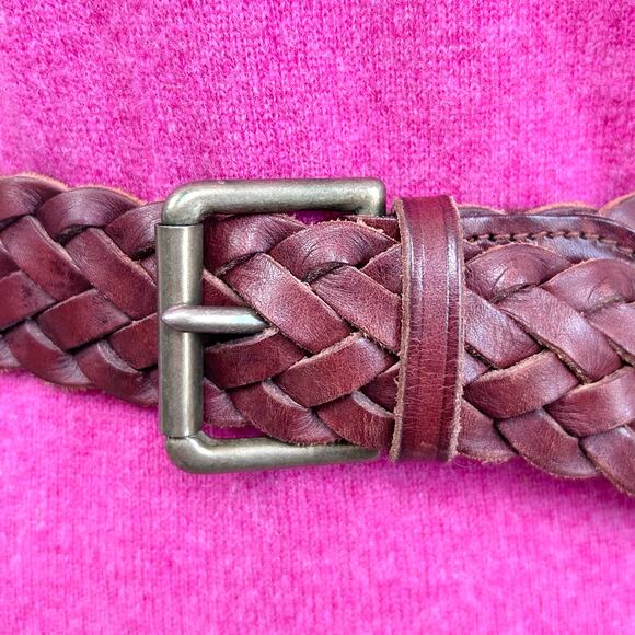 Banana Republic Safari & Travel Clothing Co. Brown Leather Braided Belt MEDIUM main image 5